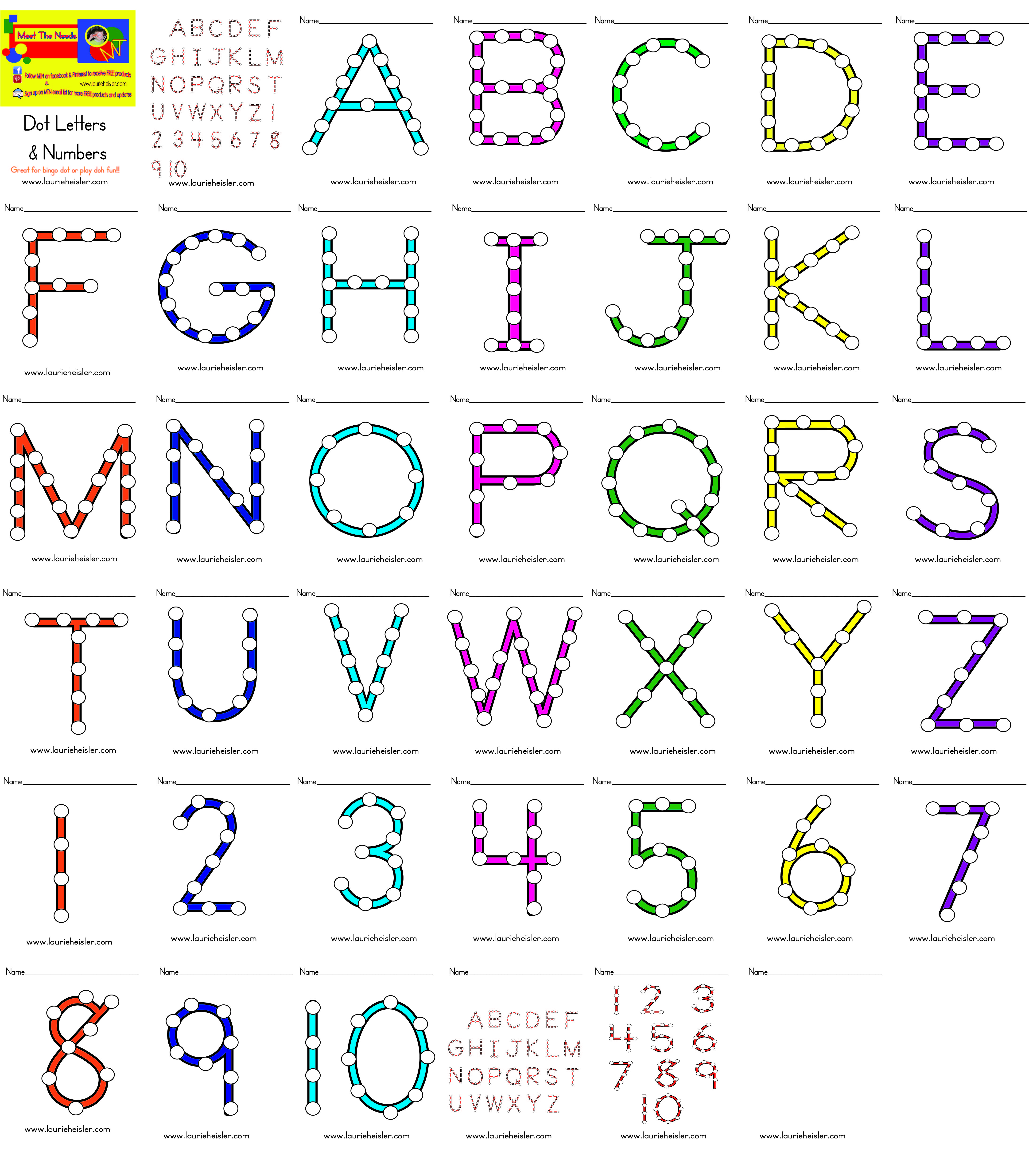 Dot Letters amp; Numbers Rainbow Colors  Meet The Needs Dot Letters amp; Numbers Rainbow Colors  Meet The Needs